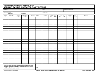 Document preview: CDOT Form 282 Asphalt Paving Inspector Daily Report - Colorado