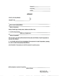 CDOT Form 308 Affidavit of Title by Adverse Possession - Colorado, Page 2