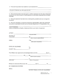 CDOT Form 310 Affidavit of Easement Lost or Destroyed - Colorado, Page 3