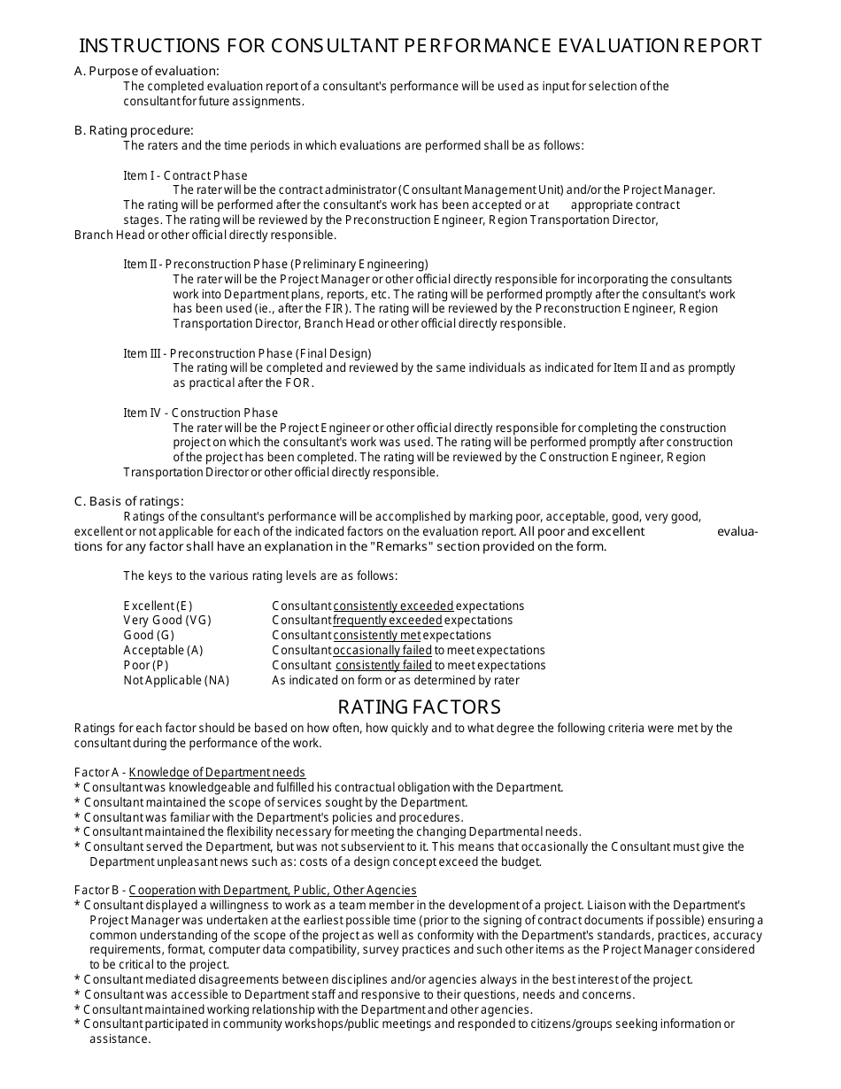 CDOT Form 313 Consultant Performance Evaluation - Colorado, Page 2