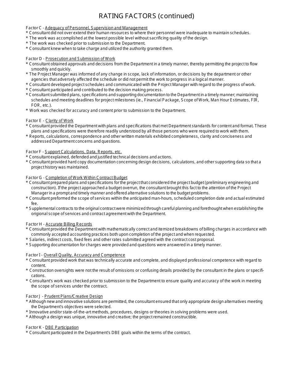 CDOT Form 313 Consultant Performance Evaluation - Colorado, Page 3