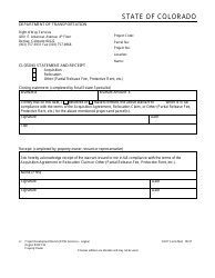 Document preview: CDOT Form 444 Acquisition/Relocation Closing Statement and Receipt - Colorado