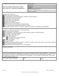 CDOT Form 443 Relocation Checklist and Record of Correspondence - Colorado