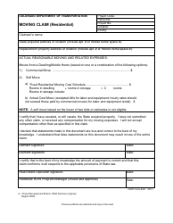 Document preview: CDOT Form 437 Moving Claim (Residential) - Colorado