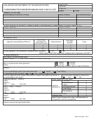 Document preview: CDOT Form 441 Condemnation Memorandum and Checklist - Colorado