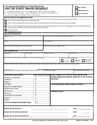 Document preview: CDOT Form 1430 Out of State Travel Reques - Colorado