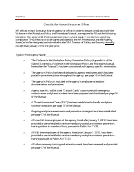 Workplace Violence Checklist for Human Resources Professionals - Connecticut
