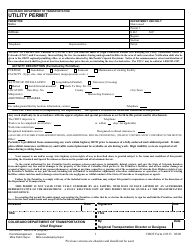 CDOT Form 0333 Utility Permit - Colorado