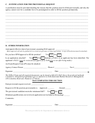 Form PER-4 Provisional Appointment Request Form - Connecticut, Page 2