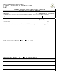 Form DCF-020 Physician&#039;s Statement for Foster Care Application - Connecticut
