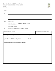 Form DCF-048 &quot;Request for Inspection of Well Water&quot; - Connecticut