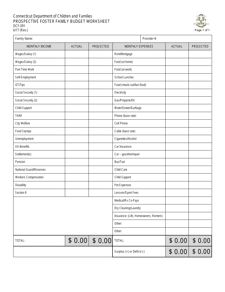 Form DCF-091 - Fill Out, Sign Online and Download Fillable PDF ...