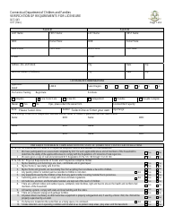 Form DCF-043 &quot;Verification of Requirements for Licensure&quot; - Connecticut