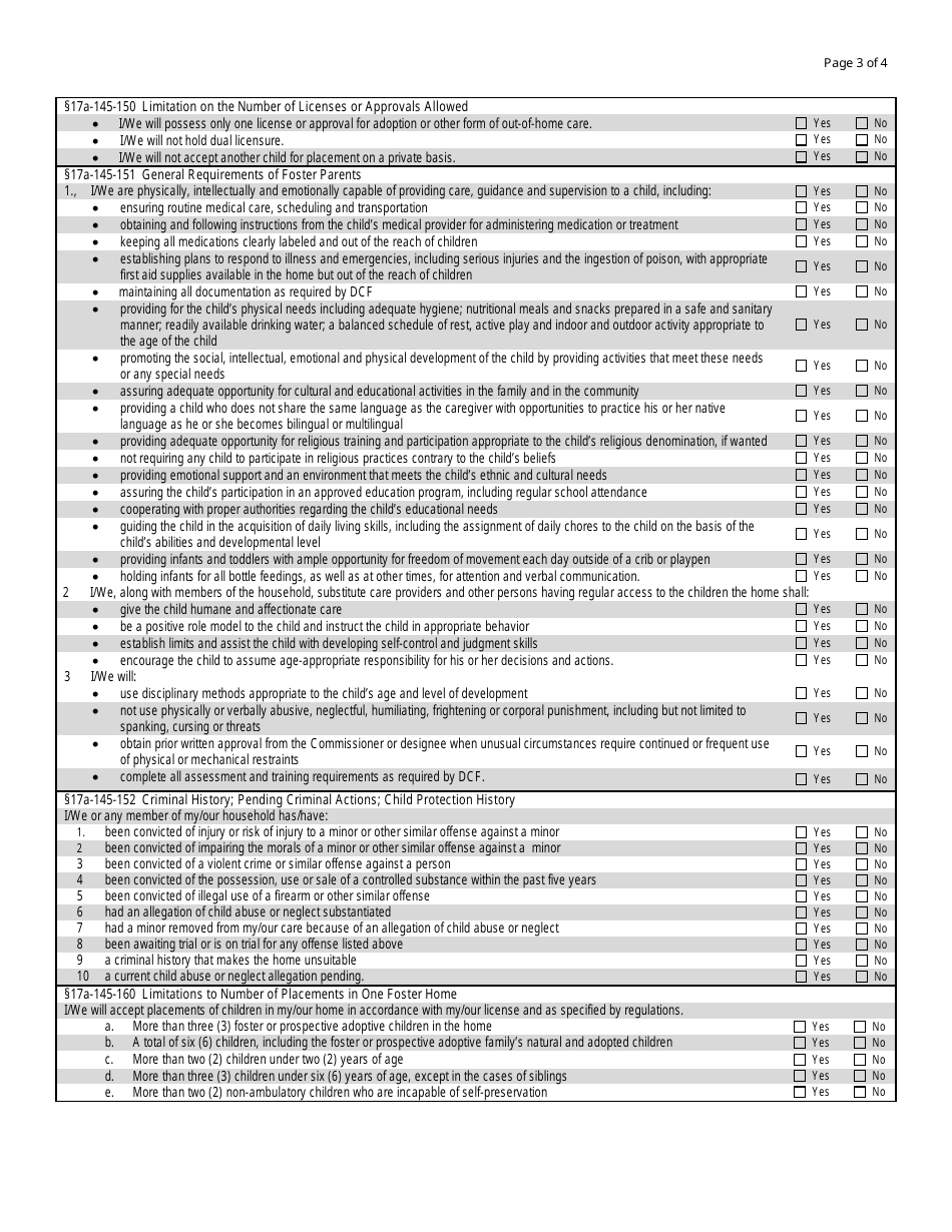 Form DCF-043 Verification of Requirements for Licensure - Connecticut, Page 3