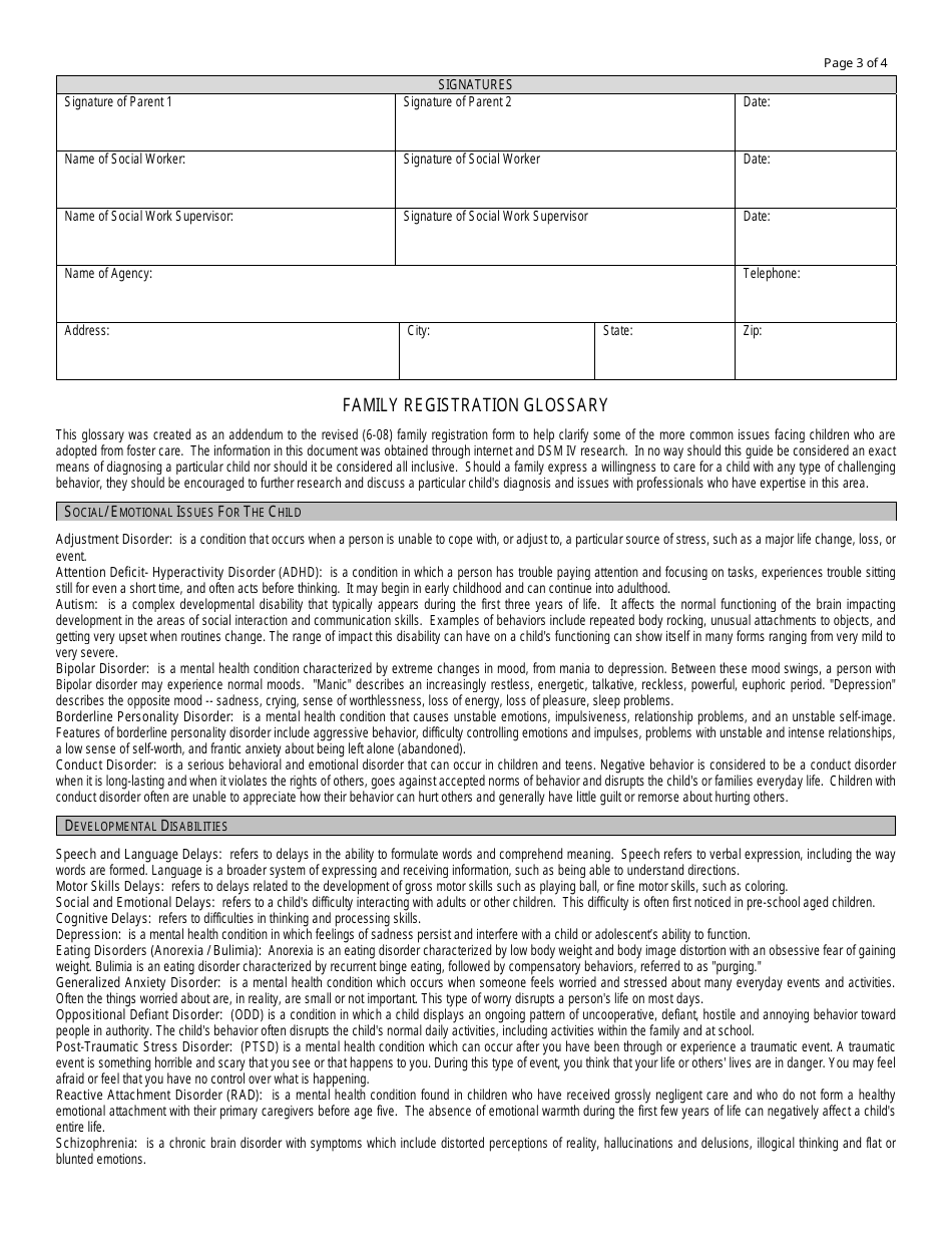 Form DCF-334 Adoption Resource Exchange (Are) Family Registration - Connecticut, Page 3