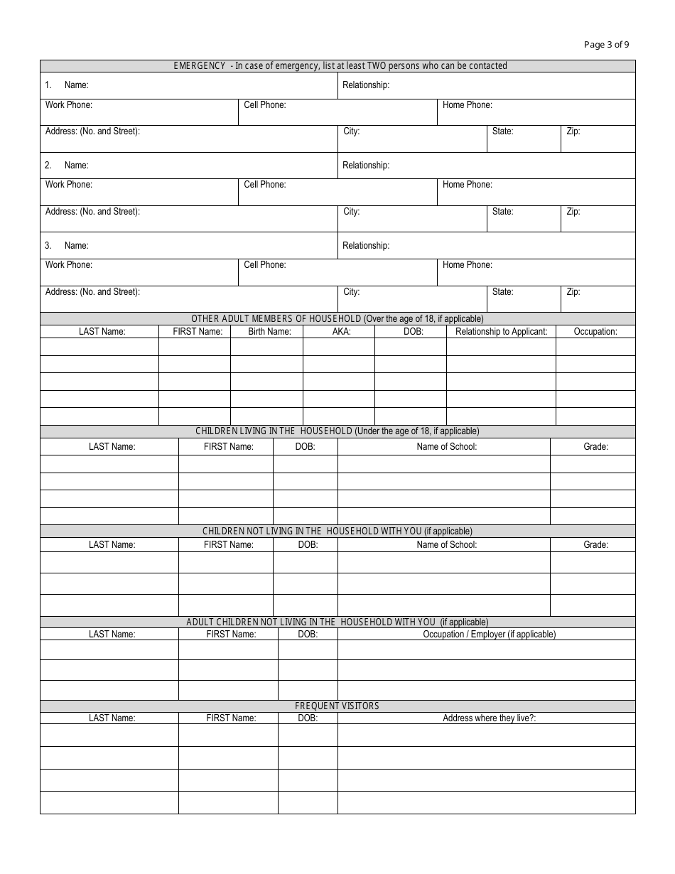 Form DCF-047 Application for Foster Care License - Connecticut, Page 3