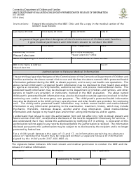 Document preview: Form DCF-460 MDE Multi-Disciplinary Evaluation Child/Youth Permission for Release of Information - Connecticut, 2014