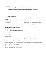 Form DCF-632 Financial Assistance Required for Post-secondary Education - Connecticut