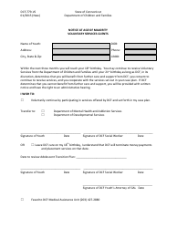 Document preview: Form DCF-779-VS Notice at Age of Majority Voluntary Services Clients - Connecticut