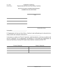 Document preview: Formulario DCF-2030 Notificacion a Padre(S)/Guardian Cambio En Colocacion - Connecticut (Spanish)