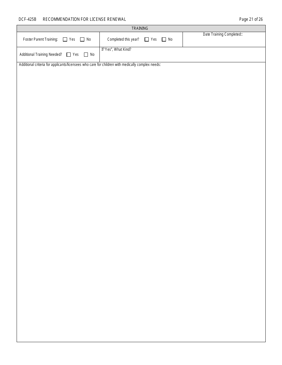 Form DCF-425B Recommendation for License Renewal - Connecticut, Page 21