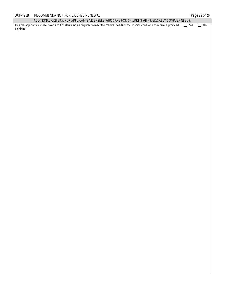 Form DCF-425B Recommendation for License Renewal - Connecticut, Page 22