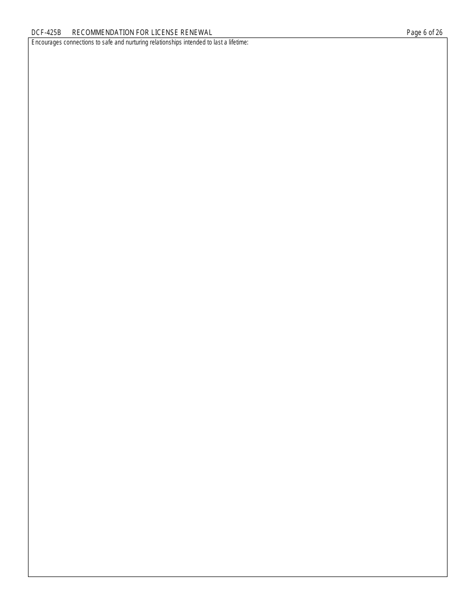 Form DCF-425B Recommendation for License Renewal - Connecticut, Page 6