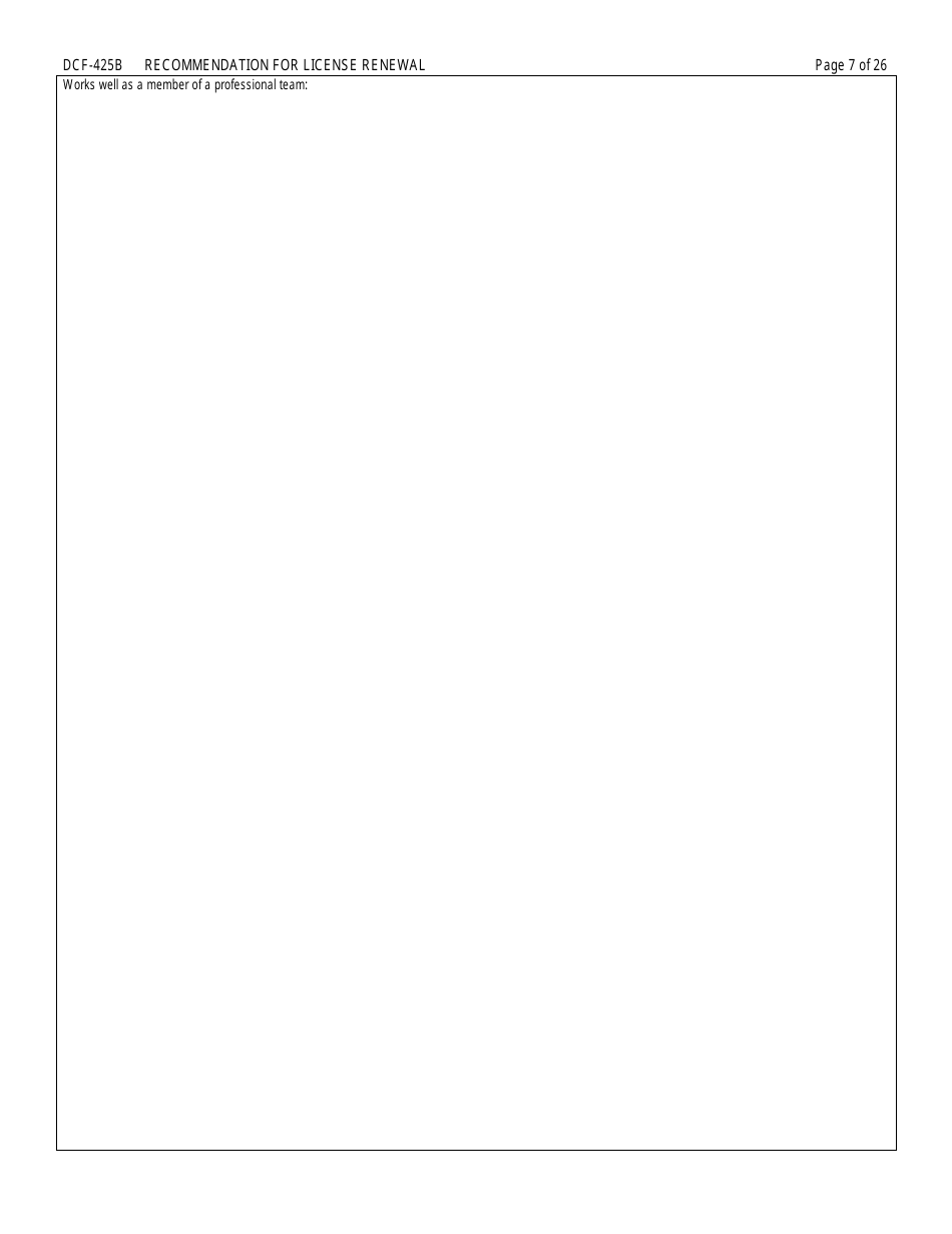Form DCF-425B Recommendation for License Renewal - Connecticut, Page 7