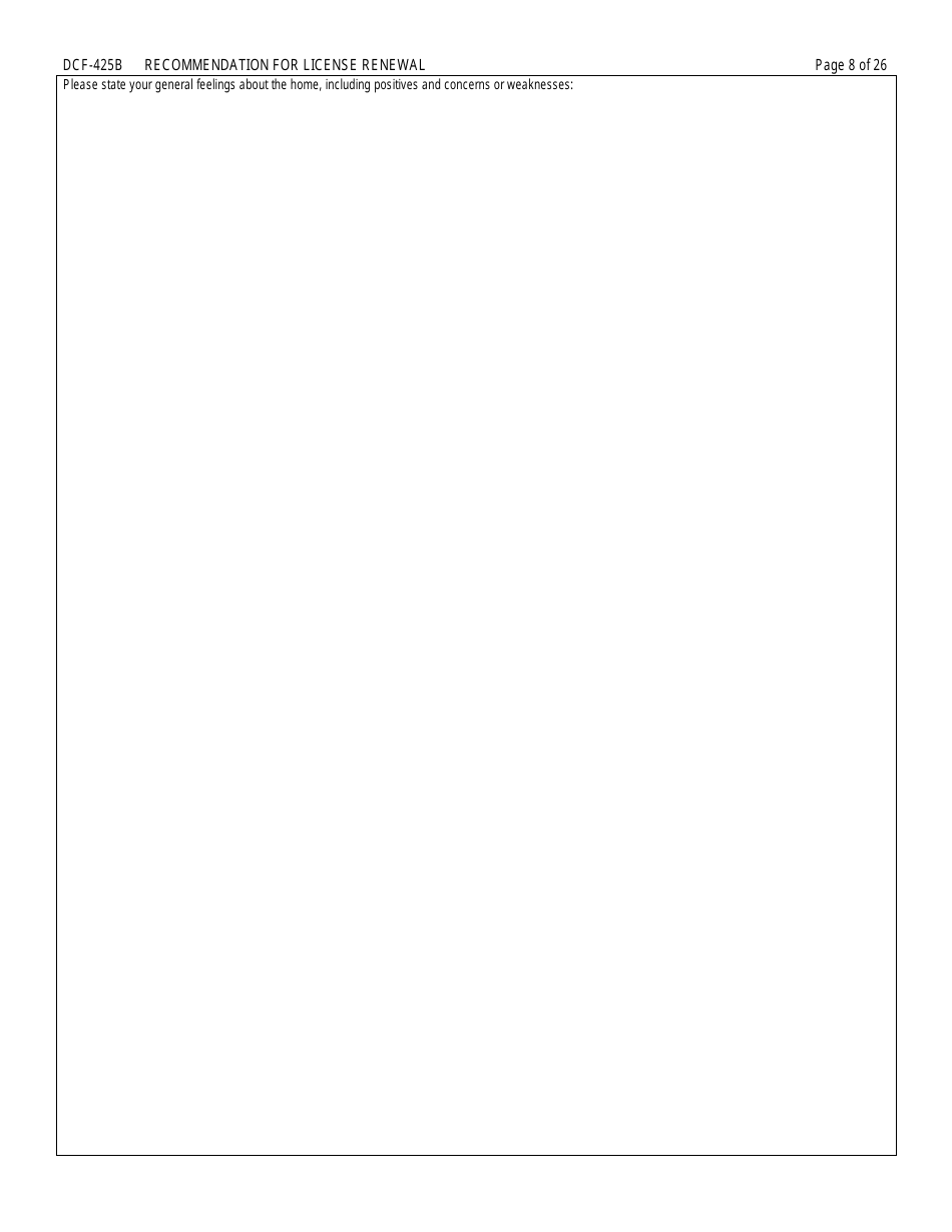 Form DCF-425B Recommendation for License Renewal - Connecticut, Page 8