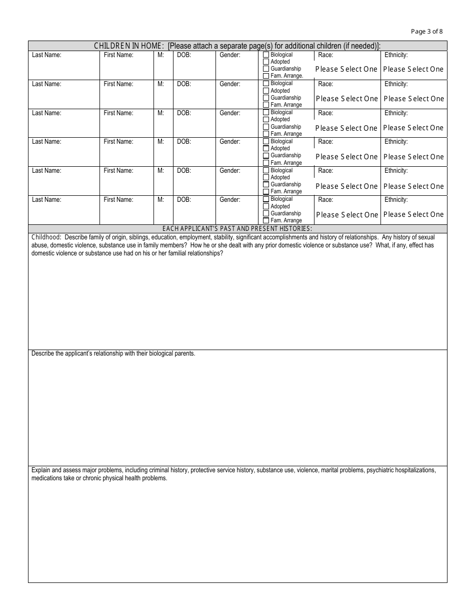 Form DCF-805 Assessment for Licensure for a Relative, Fictive Kin or Independent (Interstate Compact) Foster Home - Connecticut, Page 3
