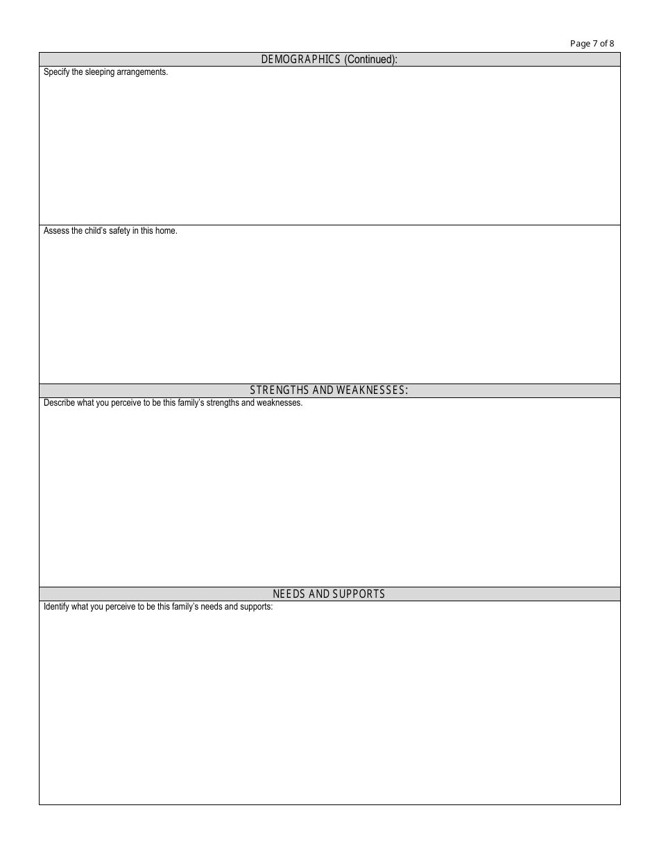 Form DCF-805 Assessment for Licensure for a Relative, Fictive Kin or Independent (Interstate Compact) Foster Home - Connecticut, Page 7