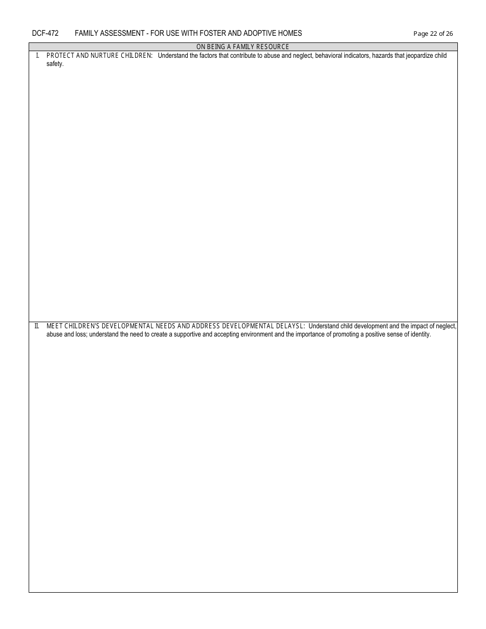 Form DCF-472 Family Assessment - for Use With Foster and Adoptive Homes - Connecticut, Page 22