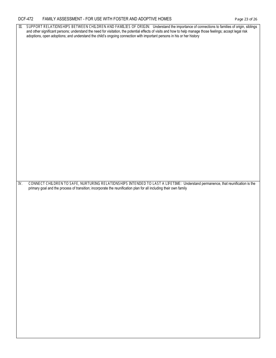 Form DCF-472 Family Assessment - for Use With Foster and Adoptive Homes - Connecticut, Page 23