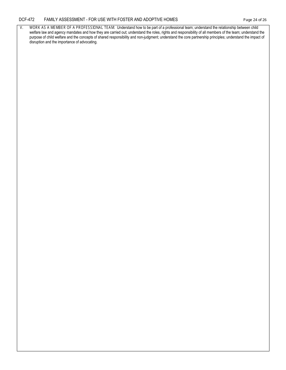 Form DCF-472 Family Assessment - for Use With Foster and Adoptive Homes - Connecticut, Page 24
