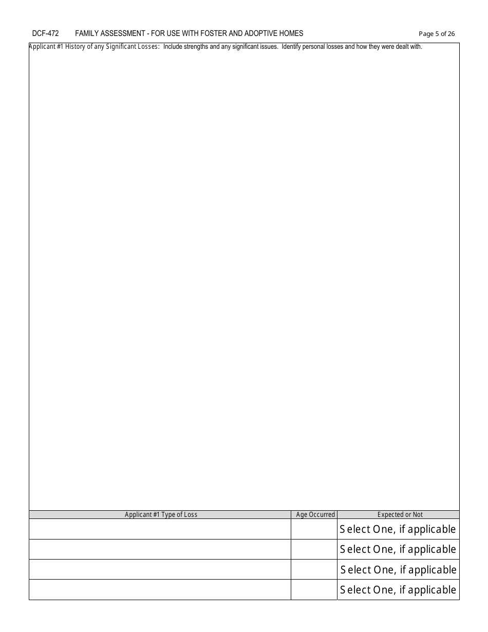 Form DCF-472 Family Assessment - for Use With Foster and Adoptive Homes - Connecticut, Page 5