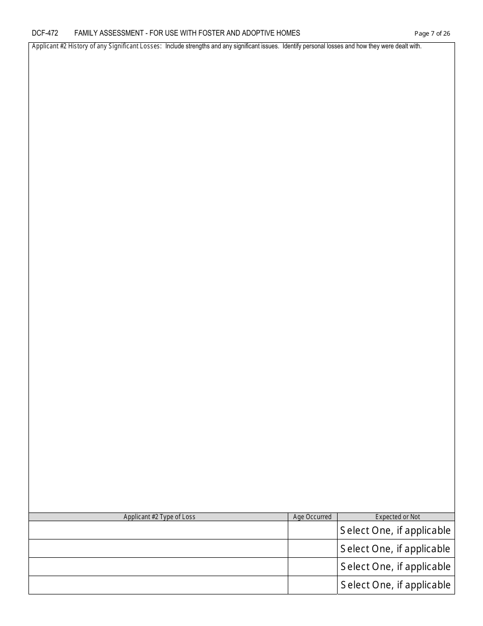 Form DCF-472 Family Assessment - for Use With Foster and Adoptive Homes - Connecticut, Page 7