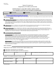 Document preview: Form DCF-2101-S Certification of a Child With Complex Medical Needs for Subsidized Adoptions and Subsidized Guardianships - Connecticut