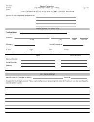 Document preview: Form DCF-2095 Application for Re-entry to Adolescent Services Program - Connecticut