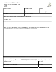 Document preview: Form DCF-2124 Title IX: Initial Complaint Form - Connecticut