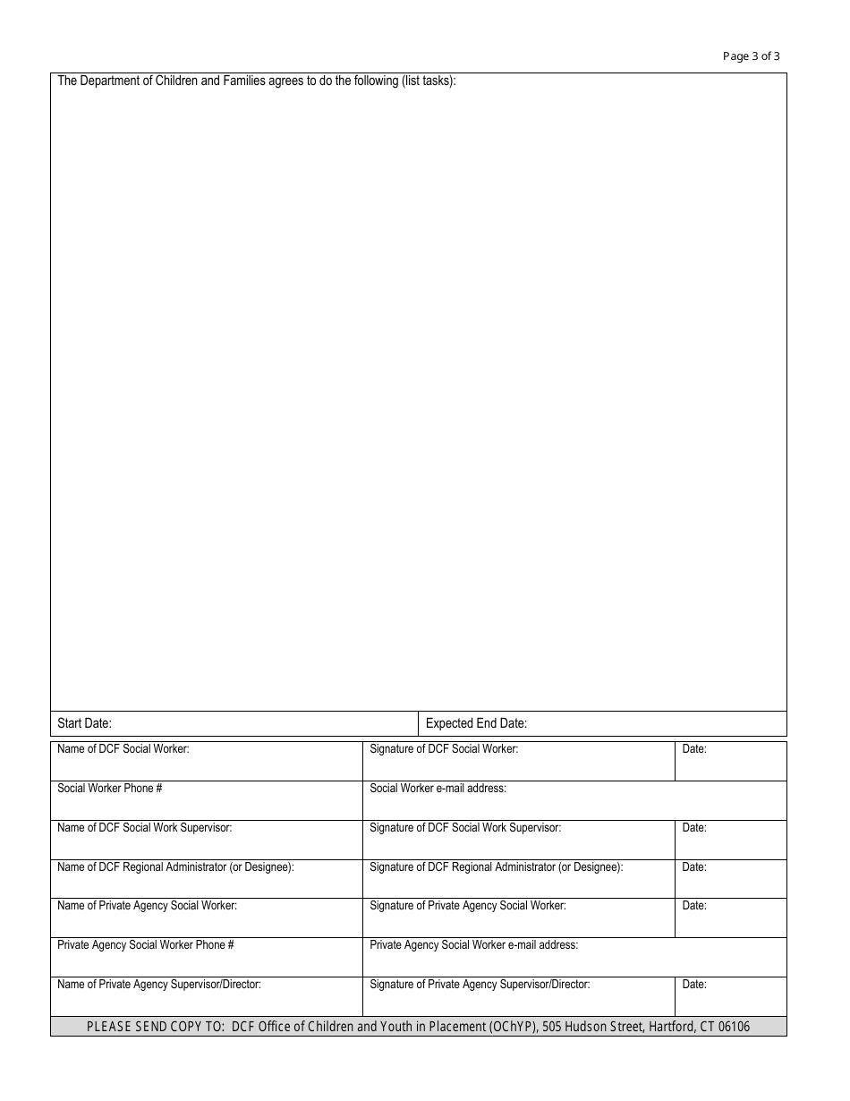 Form DCF-2107 Service Agreement - Permanency Placement Services Program (Ppsp) - Connecticut, Page 3