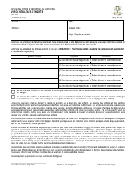 Document preview: Form DCF-2210 Notification of Investigation Results - Connecticut (French Canadian)