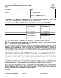 Document preview: Formulario DCF-2210 Notificacion De Los Resultados De La Investigacion - Connecticut (Spanish)