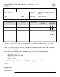Document preview: Formulario DCF-2212 Notificacion De Los Resultados De La Revision Interna - Connecticut (Spanish)