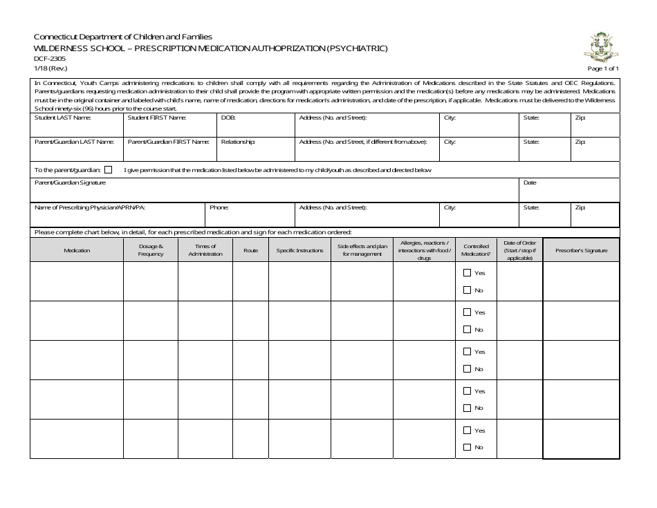 Form DCF-2305 - Fill Out, Sign Online and Download Fillable PDF ...