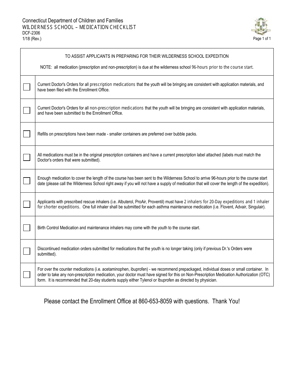 Form DCF2306 Fill Out, Sign Online and Download Fillable PDF