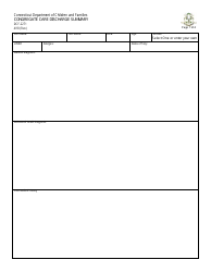 Document preview: Form DCF-2271 Congregate Care Discharge Summary - Connecticut