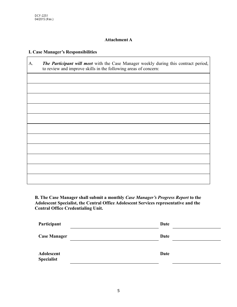Form DCF-2251 Community Housing Assistance Program (Chap) Contract - Connecticut, Page 5