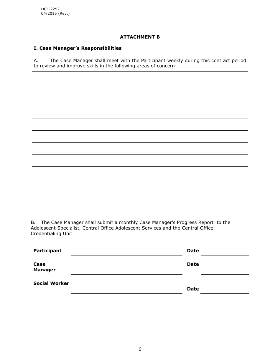 Form DCF-2252 Community Housing Employment Enrichment (Cheer) Conract - Connecticut, Page 6