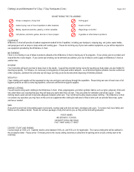 Form DCF-2307 Wilderness School - Clothing List and Information for 5- or 7-day Participants - Connecticut, Page 2