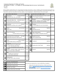 Document preview: Form DCF-2308 Wilderness School - Clothing List and Information for 20-day Participants - Connecticut
